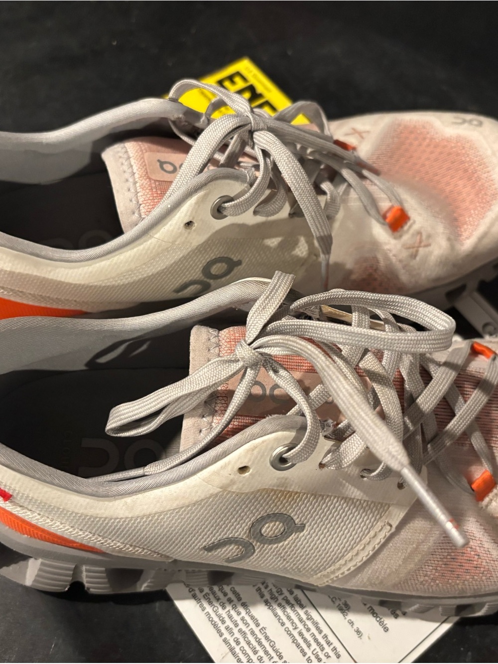On Running Women's White & Peach Athletic Running Sneakers